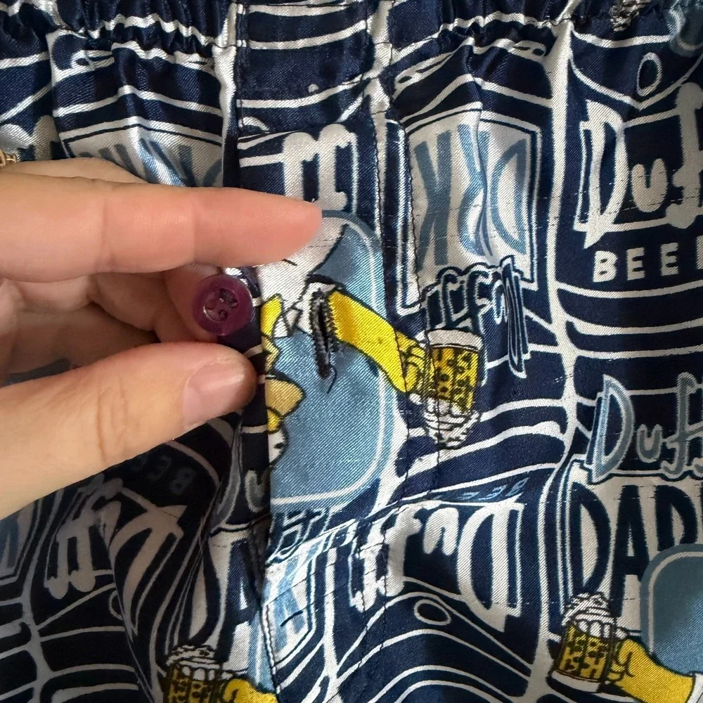 Vintage The Simpsons Bart Mens Boxer Shorts  Dark Beer Satin Size Small Sleep